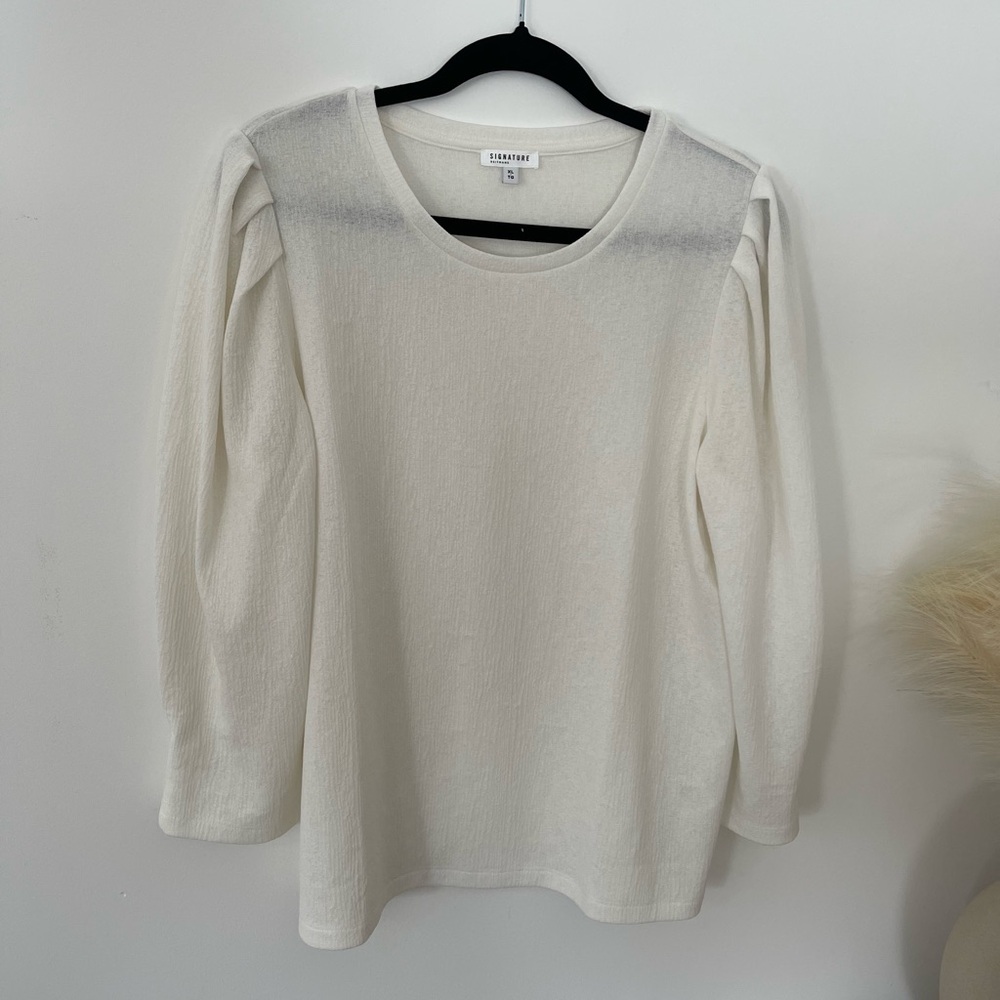 Reitmans Cream Blouse with Puff Sleeves